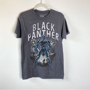 Marvel Black Panther Mens Distressed GraphicTShirt Sz S Gray Crew Neck Superhero